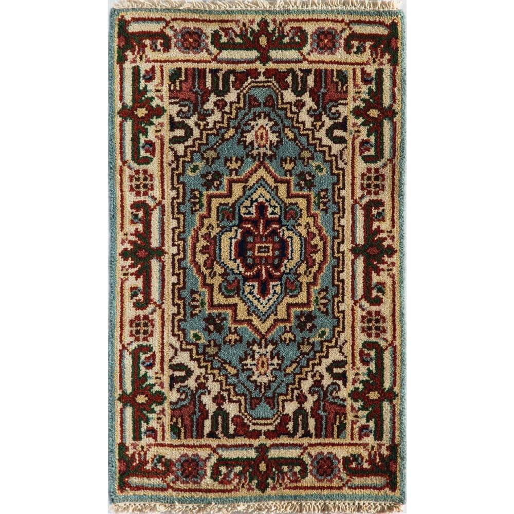 Rugs America ROYAL HERIZ Sky Blue Blue Area Rug 4 X 6 RA27517 The