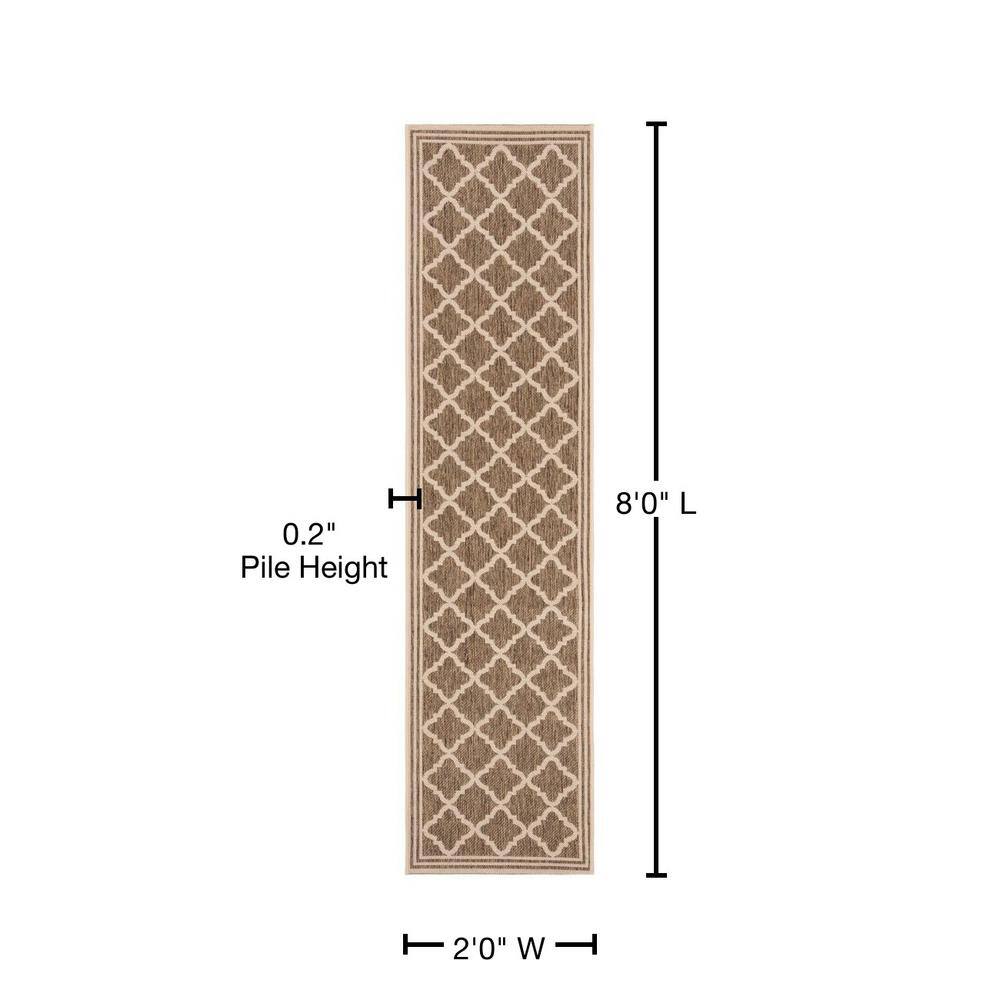 Coastal Charm Easy-Care Beige Synthetic 2' x 8' Runner Rug