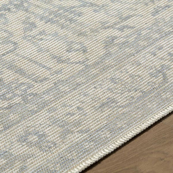 Nabela Noor Home Athiyo Sky Blue Traditional 9 ft. x 12 ft. Machine Woven Area Rug
