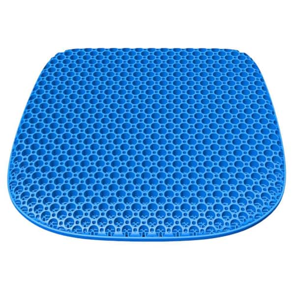 Blue Large Gel Seat Cushion with Non-Slip Cover, Soft & Breathable for Chair, Car, Office, Desk, Wheelchair, Chair Pad