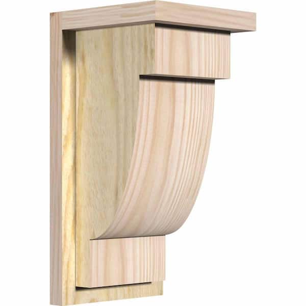 Ekena Millwork 8 in. x 8 in. x 16 in. Douglas Fir Alpine Rough Sawn Corbel with Backplate