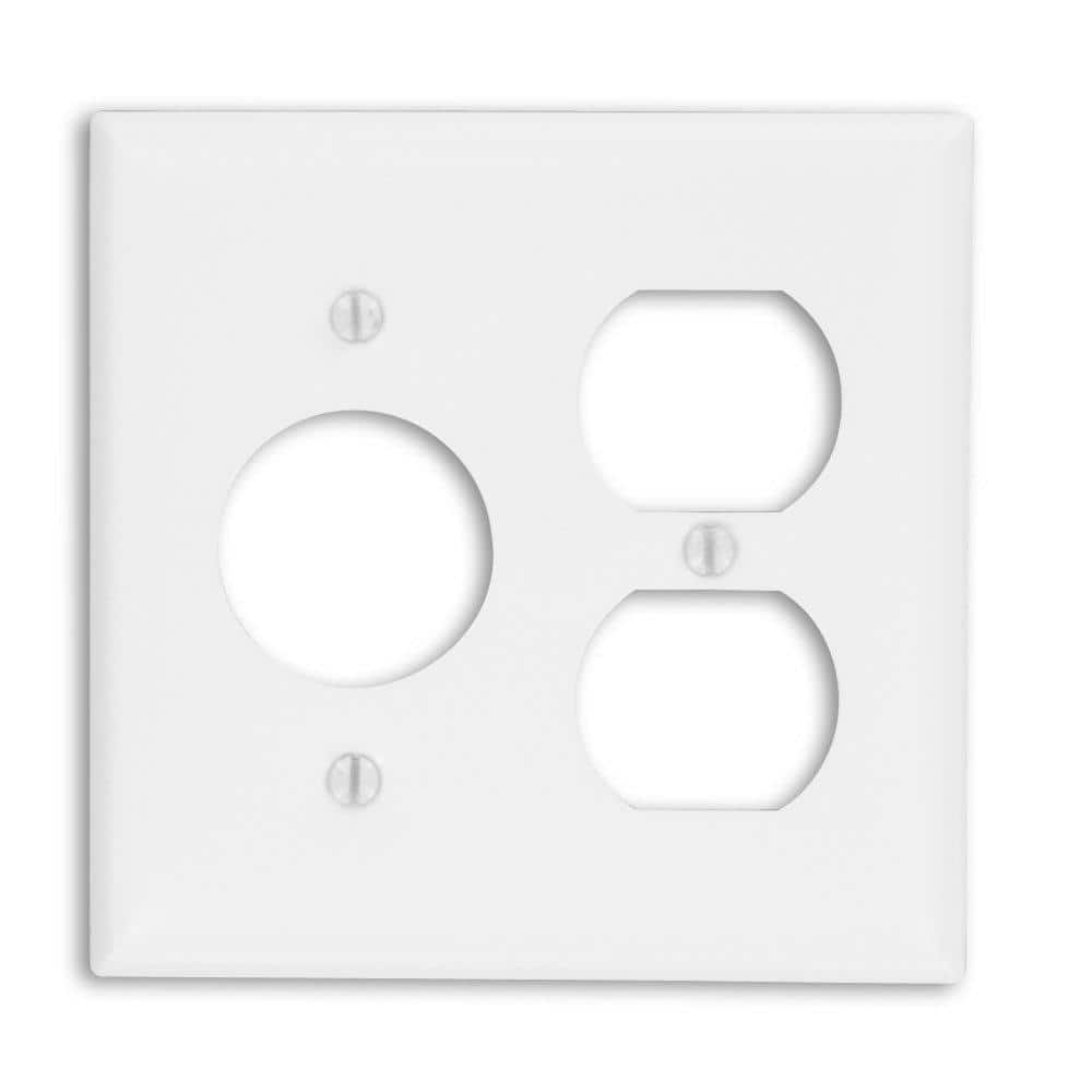 Leviton White 2-Gang 1-Duplex/ 1-Single Wall Plate (1-Pack) 88046 - The  Home Depot