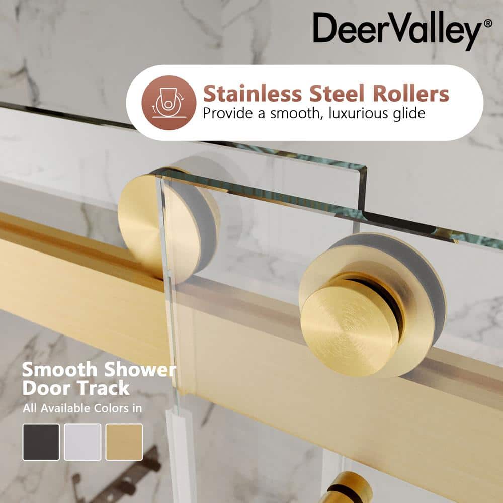 Concord Gold Frameless Sliding Shower Door with Tempered Glass