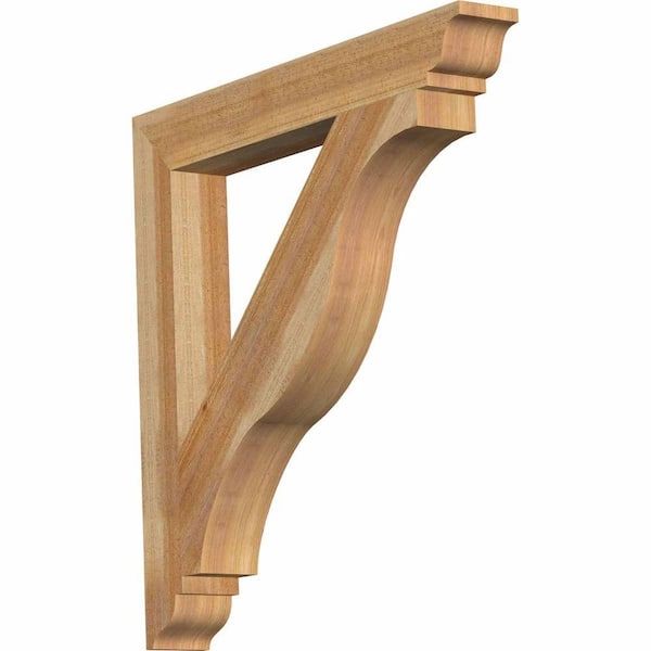 Ekena Millwork 4 in. x 32 in. x 32 in. Western Red Cedar Funston Traditional Rough Sawn Bracket