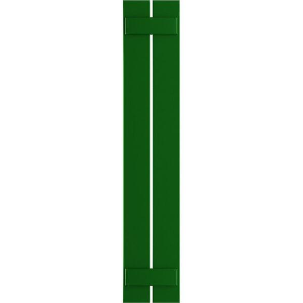 Ekena Millwork True Fit 11-1/4 in. x 63 in. PVC 2-Spaced Board and Batten Shutters Pair in Viridian Green