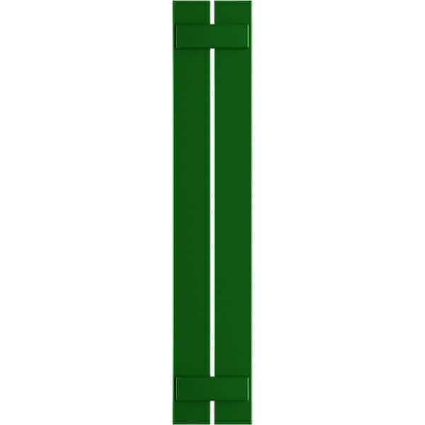 Ekena Millwork True Fit 11-1/4 in. x 78 in. PVC 2-Spaced Board and Batten Shutters Pair in Viridian Green