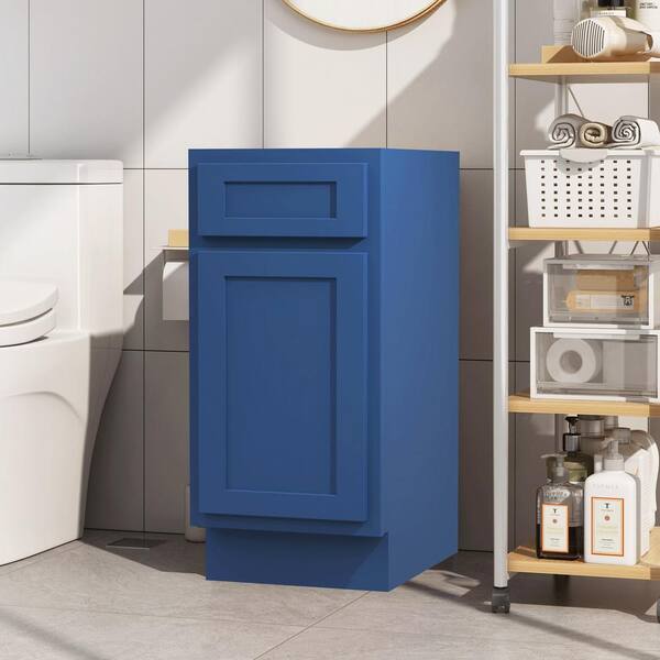 Vanity Art 15 in. W x 21 in. D x 32.5 in. H 1-Drawer Bath Vanity Cabinet without Top in Blue