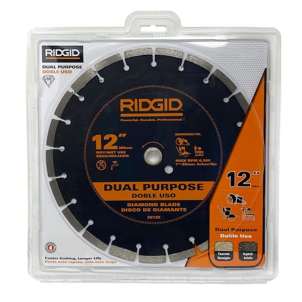 RIDGID 12 in. Dual-Purpose Diamond Blade HD-CC12X - The Home Depot