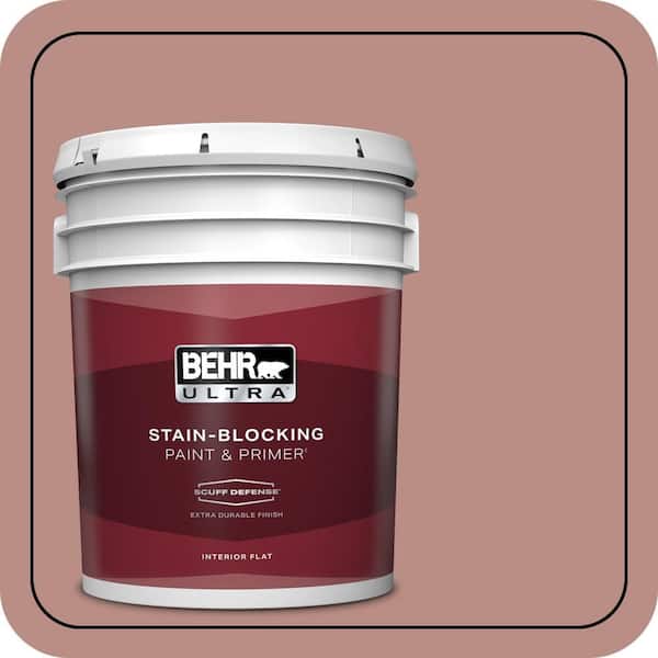 BEHR ULTRA 5 gal. #170F-5 Brick Dust Extra Durable Flat Interior Paint & Primer