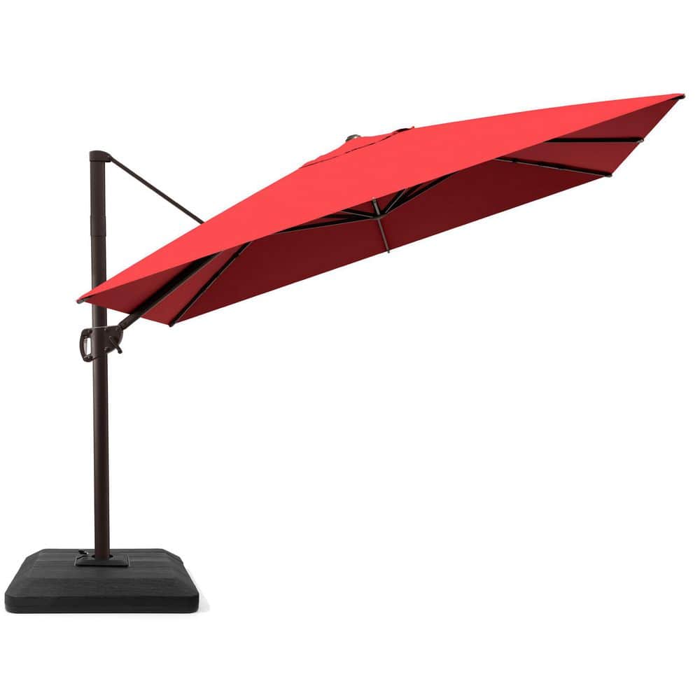 11 ft. x 9 ft. Outdoor Cantilever Umbrella with 360° Rotation Aluminum Offset Patio Umbrella with 240 lbs Base in Red price history on PriceWatchPro