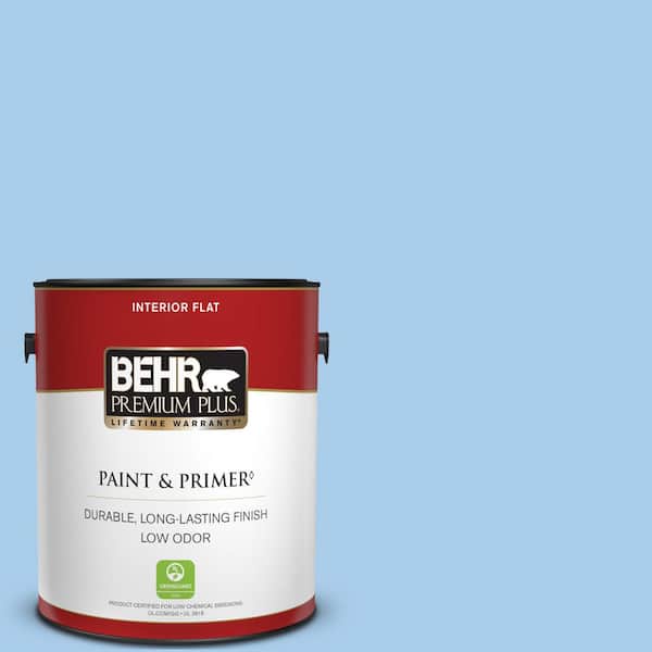 BEHR PREMIUM PLUS 1 gal. #P520-2 French Porcelain Flat Low Odor Interior Paint & Primer
