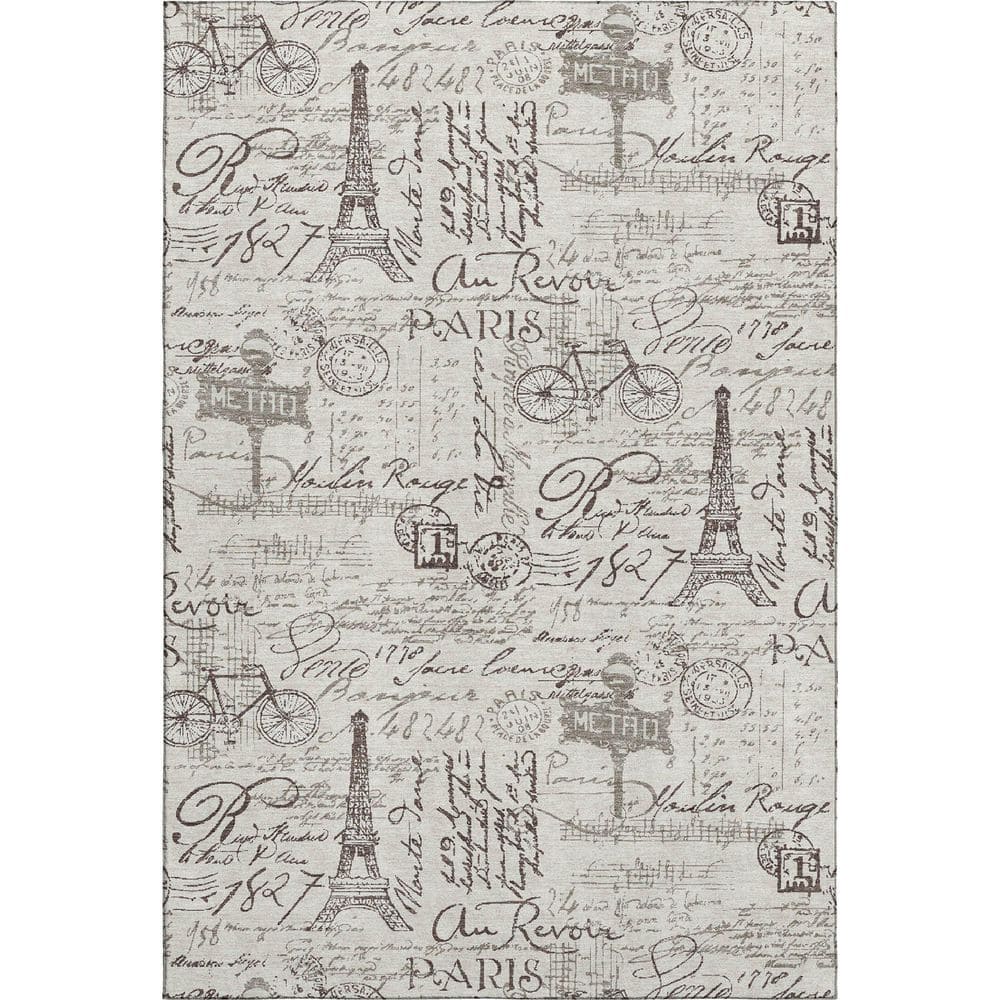 Mayfield Premium Machine Washable Abstract AMF2209 Linen 3 ft. x 5 ft. Area Rug price history on PriceWatchPro