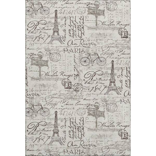 Mayfield Premium Machine Washable Abstract AMF2209 Linen 3 ft. x 5 ft. Area Rug