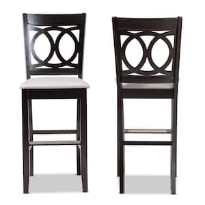 28.3 in. Carson Grey and Espresso Brown Bar Stool (Set of 2)