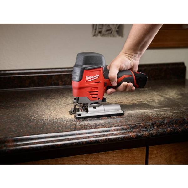 Milwaukee - M12 12V Lithium-Ion Cordless Jig Saw Kit with One 1.5 Ah Battery, Charger, Tool Bag