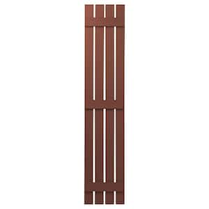 16 in. x 75 in. Polypropylene 4 Board Open Board and Batten Shutters Pair in Red