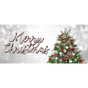 7 ft. x 16 ft. Merry Christmas Tree Christmas Garage Door Decor Mural for Double Car Garage