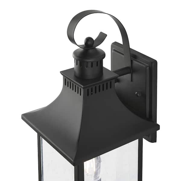 Hampton Bay Edgehill 16.25 in. 1-Light Matte Black Hardwired Hampton Bay Edgehill 16.25 in. 1-Light Matte Black Hardwired