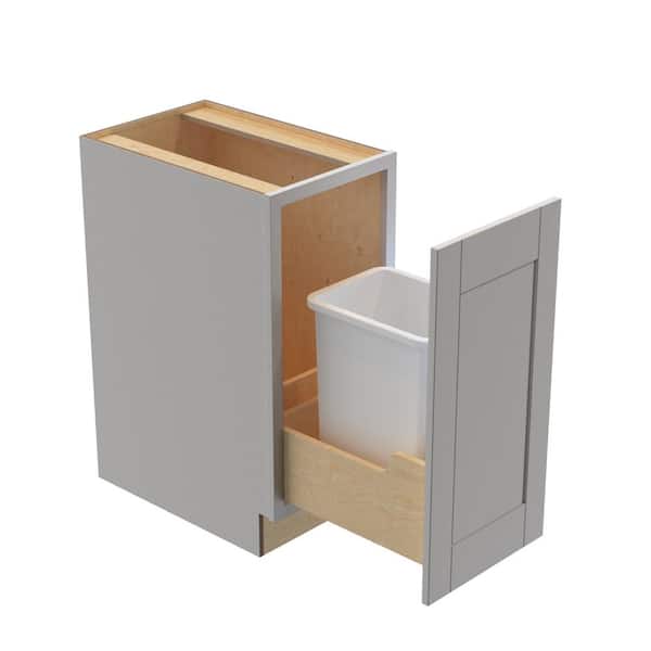 Home Decorators Collection Washington Veiled Gray Plywood Shaker Assembled Trash Can Kitchen Cabinet 1 Can FH 15 W in. 24 D in. 34.5 in. H
