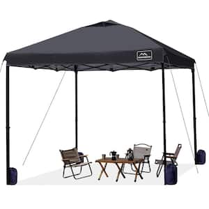 Black 10 ft. x 10 ft. Pop Up Commercial Canopy Tent of Waterproof Material with Adjustable Legs, Air Vent, Carry Bags