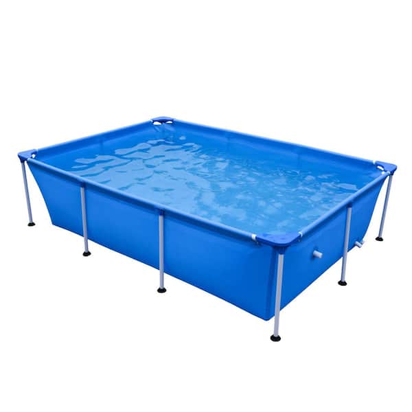 JLeisure 8.5 ft. x 6 ft. Rectangle 26 in. Metal Frame Pool