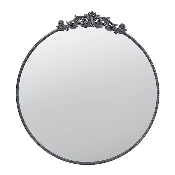 Unbranded 36 in. x 1.5 in. W x 38.5 in. H Classic Design Wall Mirror with Black Round Shape and Baroque Inspired Frame