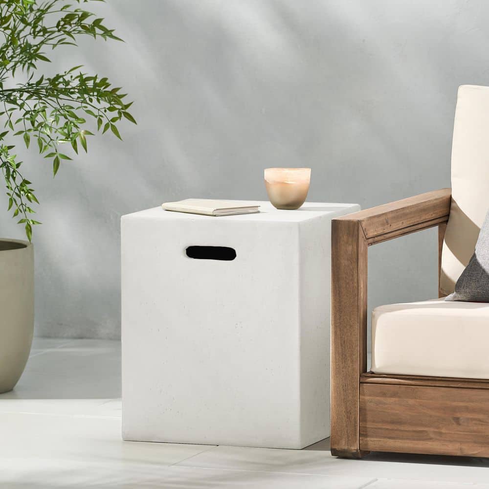 Mayfair Patio White MGO Outdoor Tank Holder Square Side Table price history on PriceWatchPro