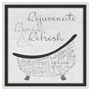 "Bath Time I" by SD Graphics Studio 1-Piece Floater Frame Giclee Typography Canvas Art Print 22 in. x 22 in.
