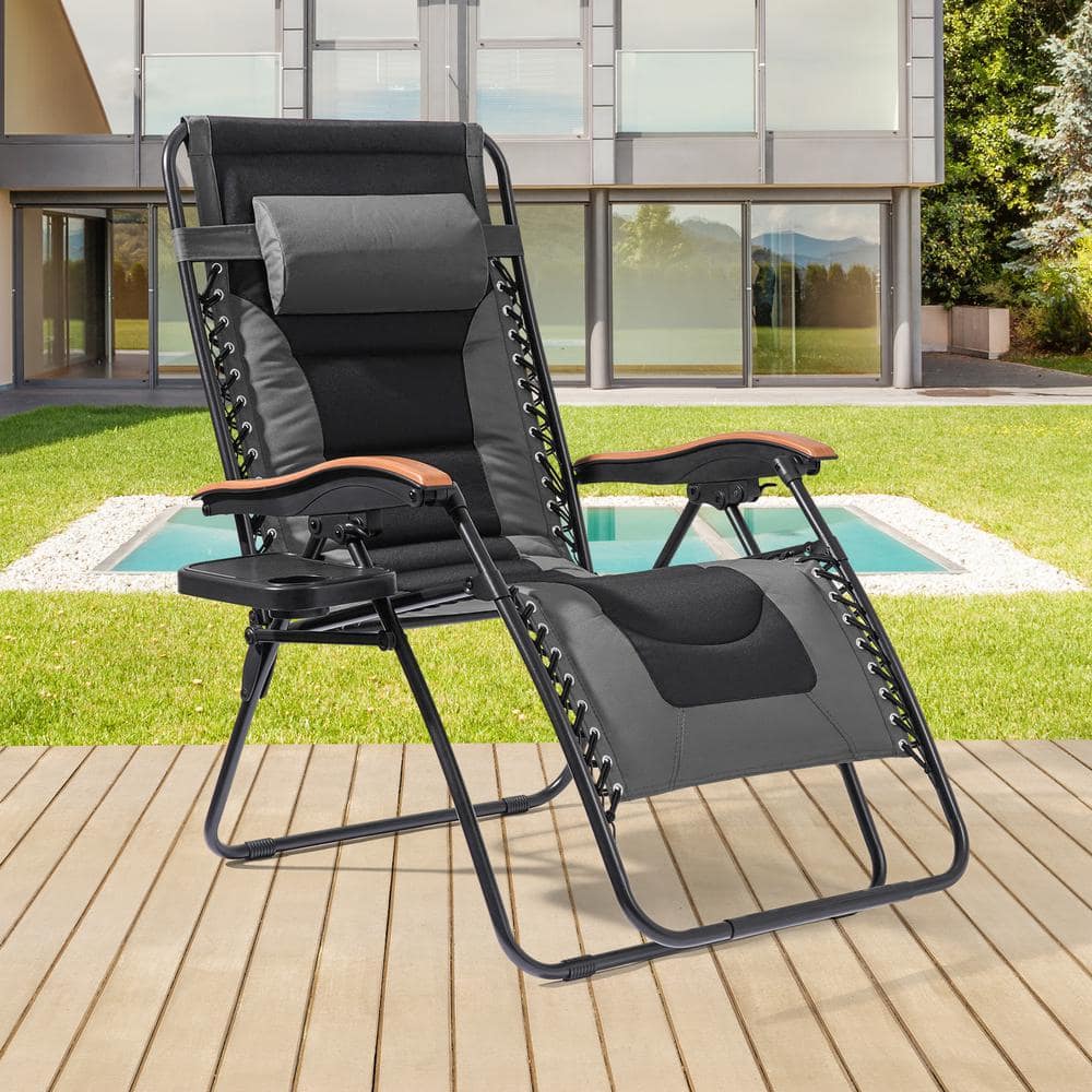 Zero Gravity Chair outdoor Recliner Chair Reclining Garden Sun Lounger with pad 