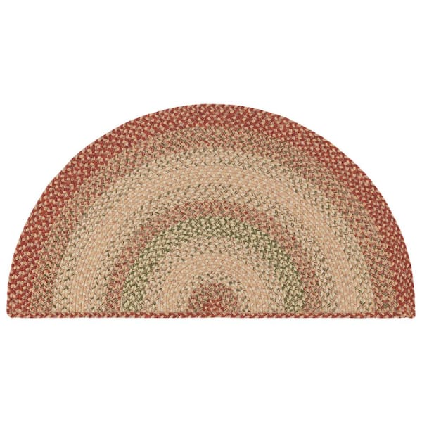 SAFAVIEH Braided Rust/Multi 2 ft. x 4 ft. Machine Washable Border Solid Color Specialty Area Rug