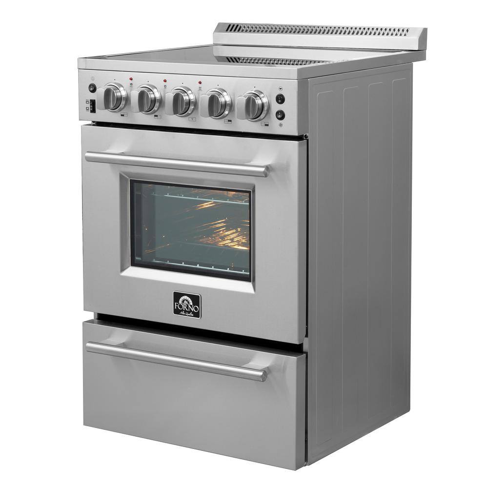 Loiano 24-inch Stainless Steel Freestanding Electric Range with Storage Drawer