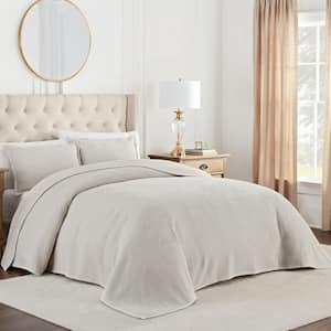 Matelasse 2-Piece Grey Solid Cotton Twin Oversized Bedspread Set