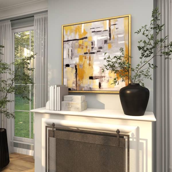 Litton Lane 1- Panel Abstract Framed Wall Art with Gold Frame 40
