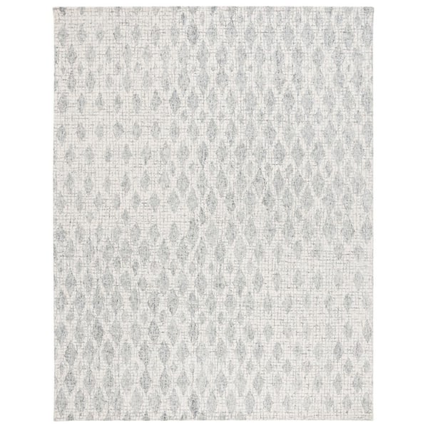 SAFAVIEH Abstract Gray/Ivory 8 ft. x 10 ft. Geometric Diamond Area Rug