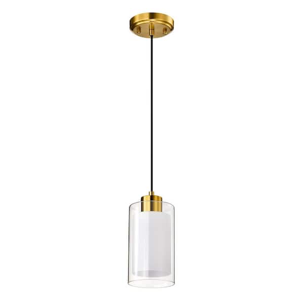 Edvivi Avenue 1-Light Gold Mini Pendant Light with Clear Glass and