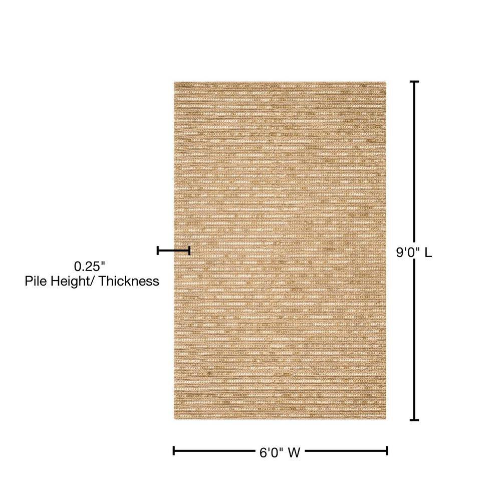 Bohemian Beige 6' x 9' Hand-Knotted Wool-Cotton Blend Area Rug