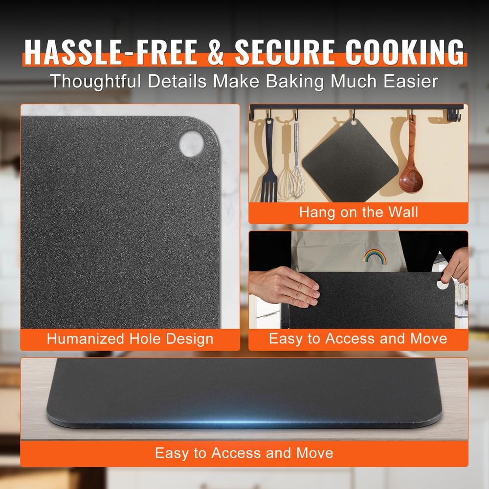 Pre-Seasoned Carbon Steel Pizza Baking Stone, 13.5" x 10"