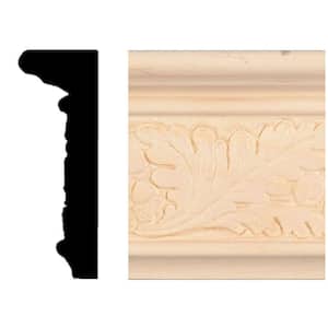 7/8 in. x 2-1/2 in. x 8 ft. Hardwood Emboss Leaf Chair Rail Moulding