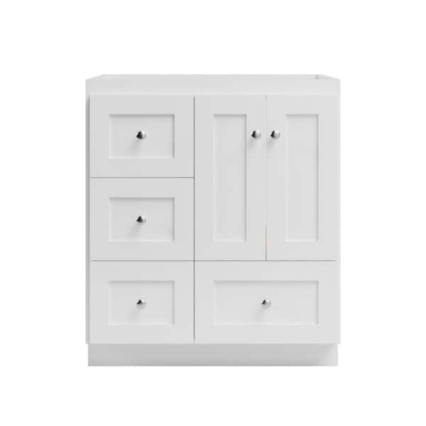 Shaker 30 in. W x 21 in. D x 34.5 in. H Bath Vanity Cabinet without Top in Winterset