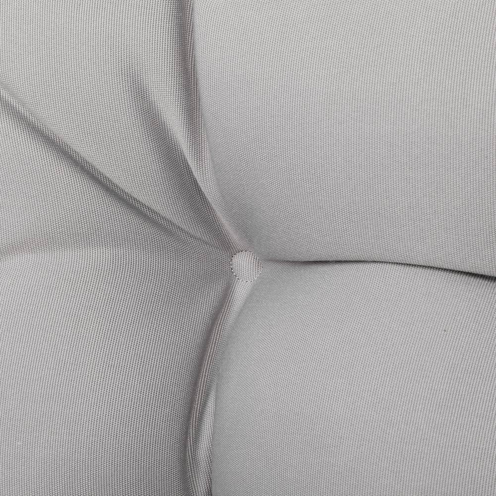 Gray Tufted UV Resistant Outdoor Chair Cushion