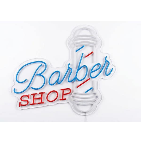 Dimmable LED Neon Sign Acrylic Material USB Powered Barber Shop Wall Window Decor Hair Salon Open Light