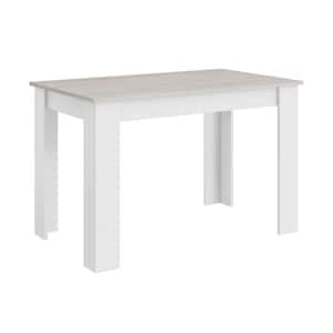 Light Gray Wood 28 in. 4-Legs Rectangular Kitchen Dining Table for Small Space Seats 4