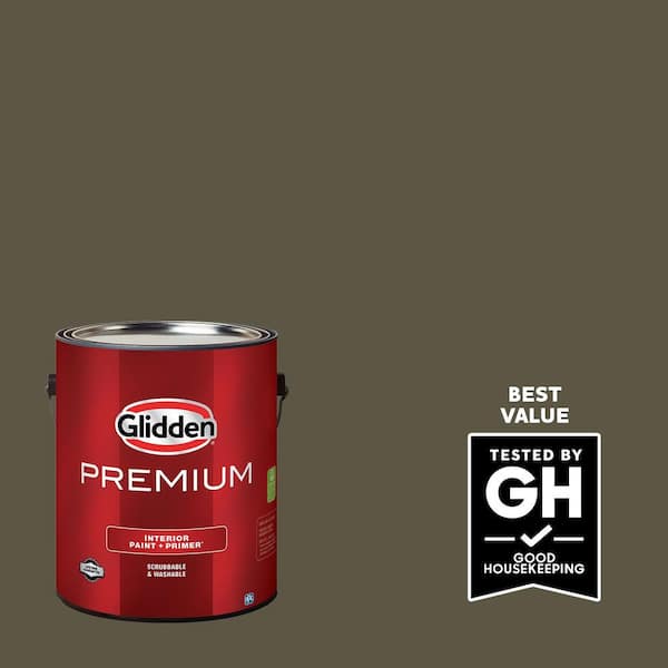 Glidden Premium 1 gal. PPG1028-7 Walnut Grove Flat Interior Latex Paint
