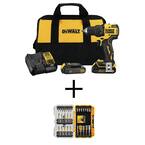 ATOMIC 20V MAX Cordless Brushless Compact 1/2 in. Drill/Driver Kit and MAXFIT Screwdriving Set with Sleeve (30 Piece)