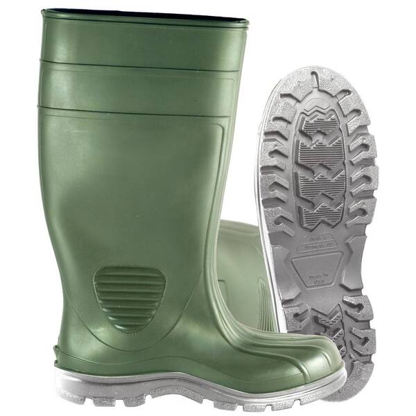 Heartland Men's Size 10 Green Comfort Tuff Industrial Steel Toe PVC Boot