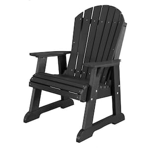 Heritage Black Plastic Outdoor High Fan Back Chair