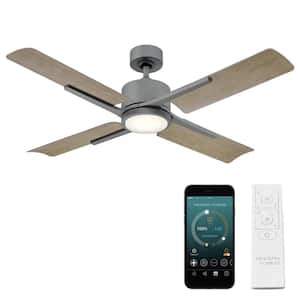 Cervantes 56 in. LED Indoor/Outdoor Graphite 4-Blade Smart Ceiling Fan with 3000K Light Kit and Remote Control