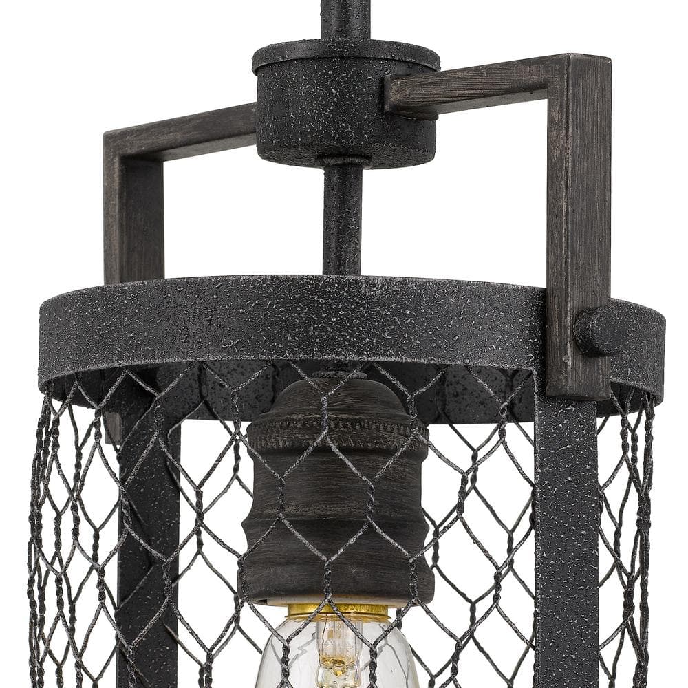 Cooper Mini Pendant in Gilded Iron with Seaside Oak Accent