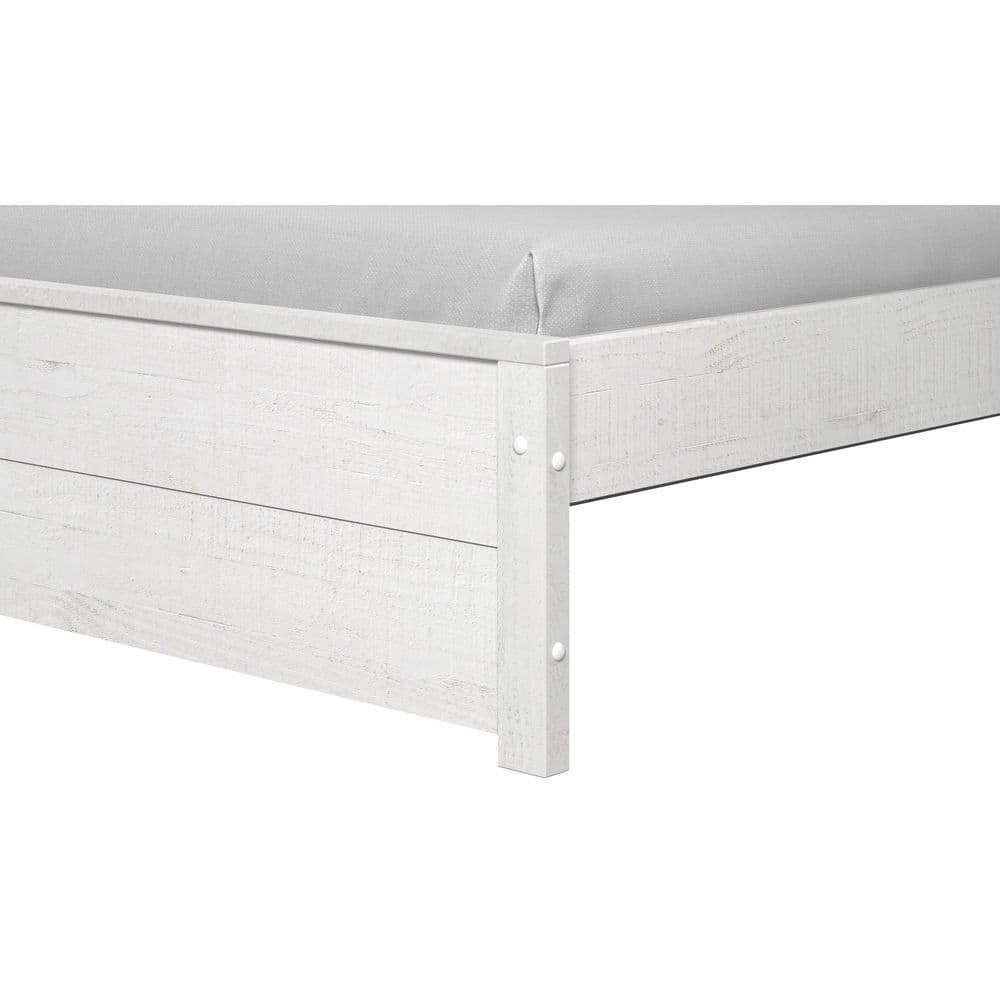 Hampton King Size Coastal White Pine Wood Bed