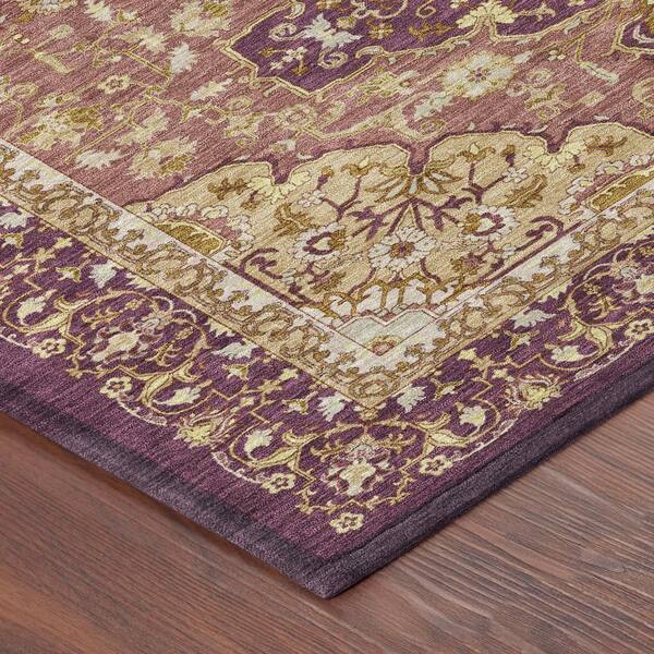 Chantille Machine Washable Indoor/Outdoor Abstract ACN2854 Eggplant 2 ft. x 7 ft. Runner Rug